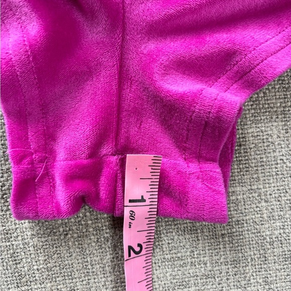 Juicy Couture Magenta Pink Velour Sleepwear Rhinestone Logo Tee Shorts Bling M - Picture 13 of 13